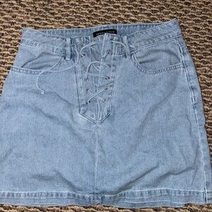 Kendall & Kylie Lace-Up Denim Mini Skirt